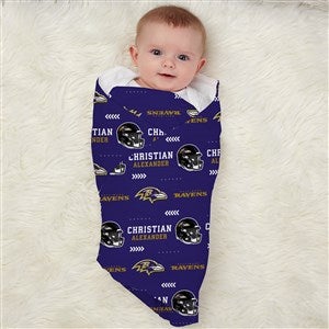 Baltimore Ravens Personalized NFL Baby Receiving Blanket - 49487-B