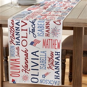 Patriotic Repeating Name Personalized Table Runner- 16