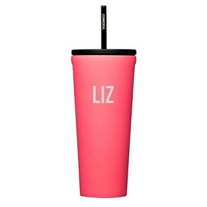 Engraved Corkcicle Monogram 24oz Cold Cup with Straw in Paradise Punch - 50230