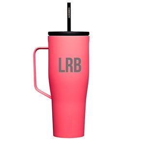 Engraved Corkcicle Monogram 30oz Cold Cup with Handle in Paradise Punch - 50235