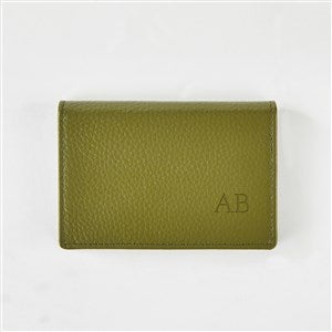 Debossed Stanford Card Case in Forest Green - 50430