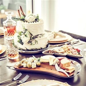 Engraved Nambé Pulse Cheese Board with Knife