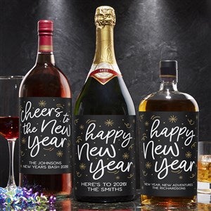 Cheers to the New Year Personalized Liquor Bottle Label - 50459-L
