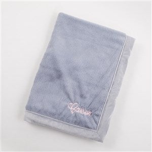 Embroidered Kids Receiving Blanket 30x40quot; in Storm Cloud Blue - 50634