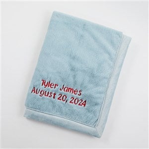 Embroidered Kids Receiving Blanket 30x40quot; in Dew Blue - 50635
