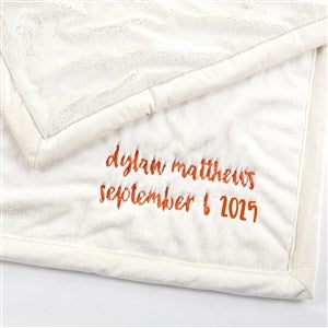 Embroidered Kids Receiving Blanket 30x40quot; in Natural Beige - 50637