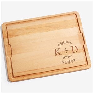 Their Initials Personalized Oversized Hardwood Cutting Board- 18x24 - 50839-XXL