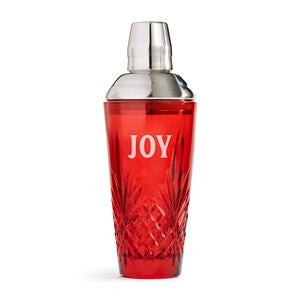 Etched Crystal Cocktail Shaker in Red - 50927