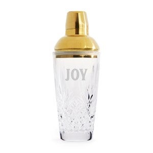 Etched Crystal Cocktail Shaker with Gold Top - 50928