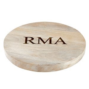 Engraved Monogram Mango Wood Lazy Susan - 50944