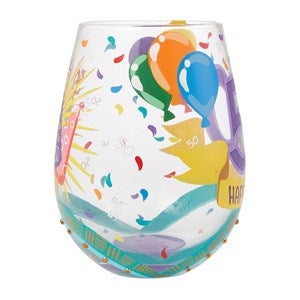 Happy 50th Birthday Stemless Wine Glass