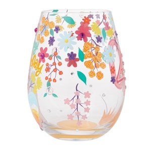 Happy 40th Birthday Stemless Wine Glass