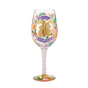 Happy 70th Birthday Wine Glass - 51169