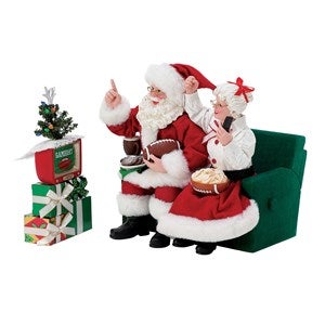 Santa Binge Sports Watching Figurine with Light Skin Tone - 51196