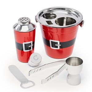 Engraved Santa Ice Bucket and Cocktail Shaker Set - 51237