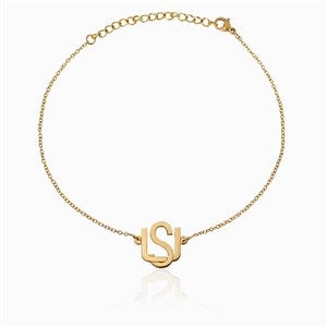 Personalized Overlapping Initial Anklet - Gold - 51303D-GP