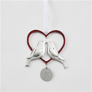 Engraved Love Birds Heart Ornament - 51329