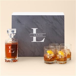 Lavish Last Name Personalized Whiskey Glass & Decanter Gift Set - 51957