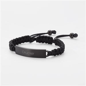 Engraved Black Corded ID Bracelet - 52019