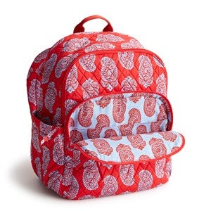 Vera Bradley Embroidered Iconic Paisley Bancroft Backpack-Goji Berry