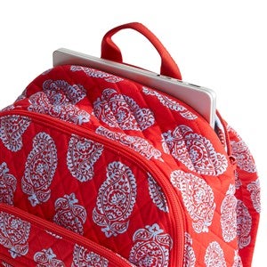 Vera Bradley Embroidered Iconic Paisley Bancroft Backpack-Goji Berry