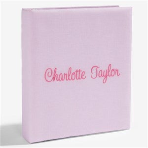 Personalized Micro Striped Cotton Baby Memory Book-Pink - 52058D-P
