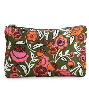 Vera Bradley Large Pouch in Bubbly Flowers Green - 52152
