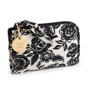 Vera Bradley Zip Card Pouch in Bubbly Flowers Black - 52178