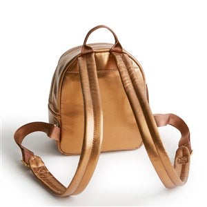 Vera Bradley Leather Mini Backpack in Bronze Metallic