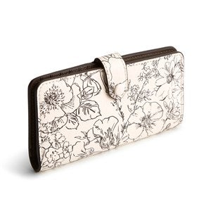 Vera Bradley Leather Tab Wallet in Bloom Cottage Cream - 52190