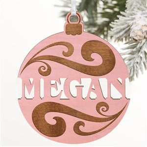 Kittenish Engraved Wood Bulb Ornament - Pink - 52243-P