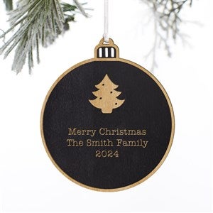 Kittenish Engraved Wood Holiday Icon Ornament - Black - 52244-BLK