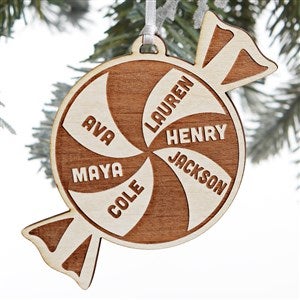 Kittenish Engraved Peppermint Swirl Wood Ornament - White - 52245-1W