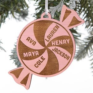 Kittenish Engraved Peppermint Swirl Wood Ornament - Pink - 52245-1P