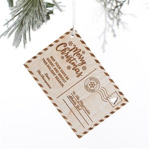 Kittenish Engraved Wood Holiday Postcard Ornament - White - 52248-W