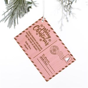 Kittenish Engraved Wood Holiday Postcard Ornament - Pink - 52248-P