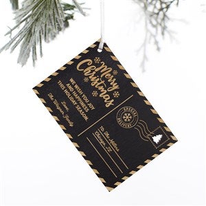 Kittenish Engraved Wood Holiday Postcard Ornament - Black - 52248-BLK