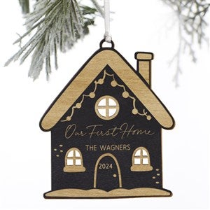 Kittenish Engraved Wood Holiday Home Ornament - Black - 52252-BLK