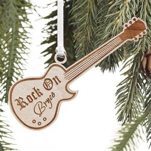 Kittenish Engraved Wood Guitar Ornament - White - 52254-W