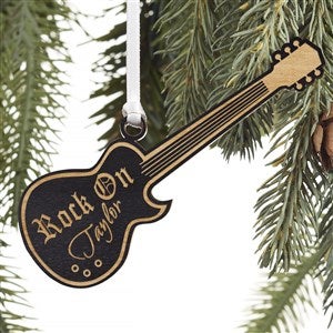 Kittenish Engraved Wood Guitar Ornament - Black - 52254-BLK