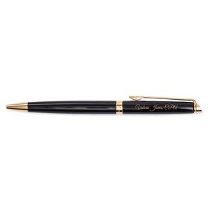 Engraved Waterman Hemisphere Black and Gold Ballpoint Pen - 52275