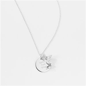Kittenish Engraved Sterling Silver Butterfly Necklace - 52328
