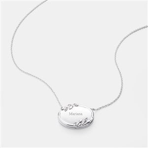 Kittenish Engraved Floral Oval Sliding Locket - 52333