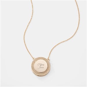 Kittenish Engraved Gold Plated Round Sliding Locket - 52335