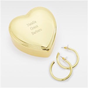 Kittenish Engraved Heart Box and Large Metal Hoop Set - 52336