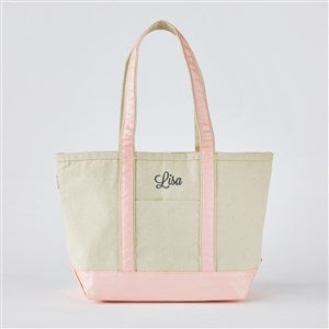 Kittenish Embroidered Pink Metallic Tote - Centered Text - 52355-Center