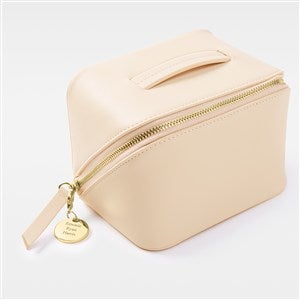 Kittenish Engraved Small Blush Leather Beauty Case - 52384