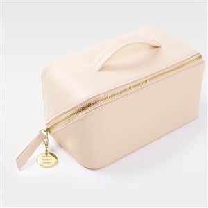 Kittenish Engraved Large Blush Leather Beauty Case - 52388