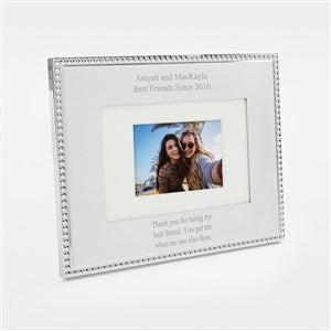 Kittenish Engraved Silver Beaded Picture Frame - 4x6 - Horizontal - 52394-H