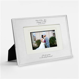 Kittenish Engraved Silver Beaded Picture Frame - 5x7 - Horizontal - 52395-H